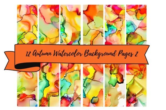 Download 12 Bright Watercolor Autumn Backgrounds - Premium Resources