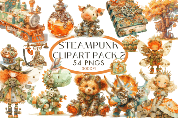 Download Steampunk Clipart Bundle Pack 2 - Steampunk Collection