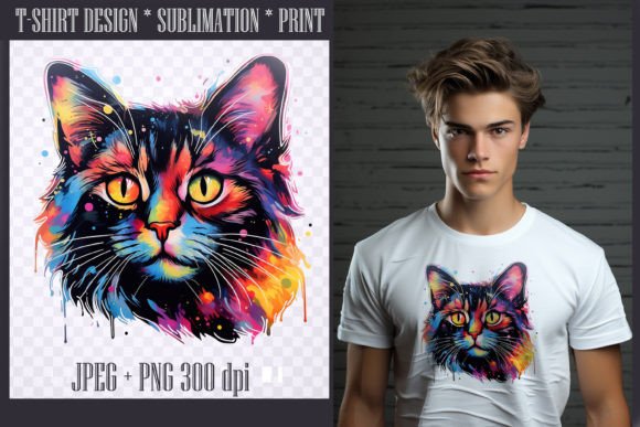 Download Bright Watercolor Black Cat,transparent - Premium Resources