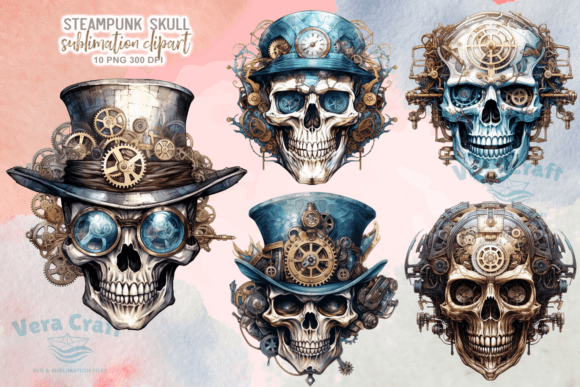 Download Steampunk Skull Sublimation Clipart - Steampunk Collection
